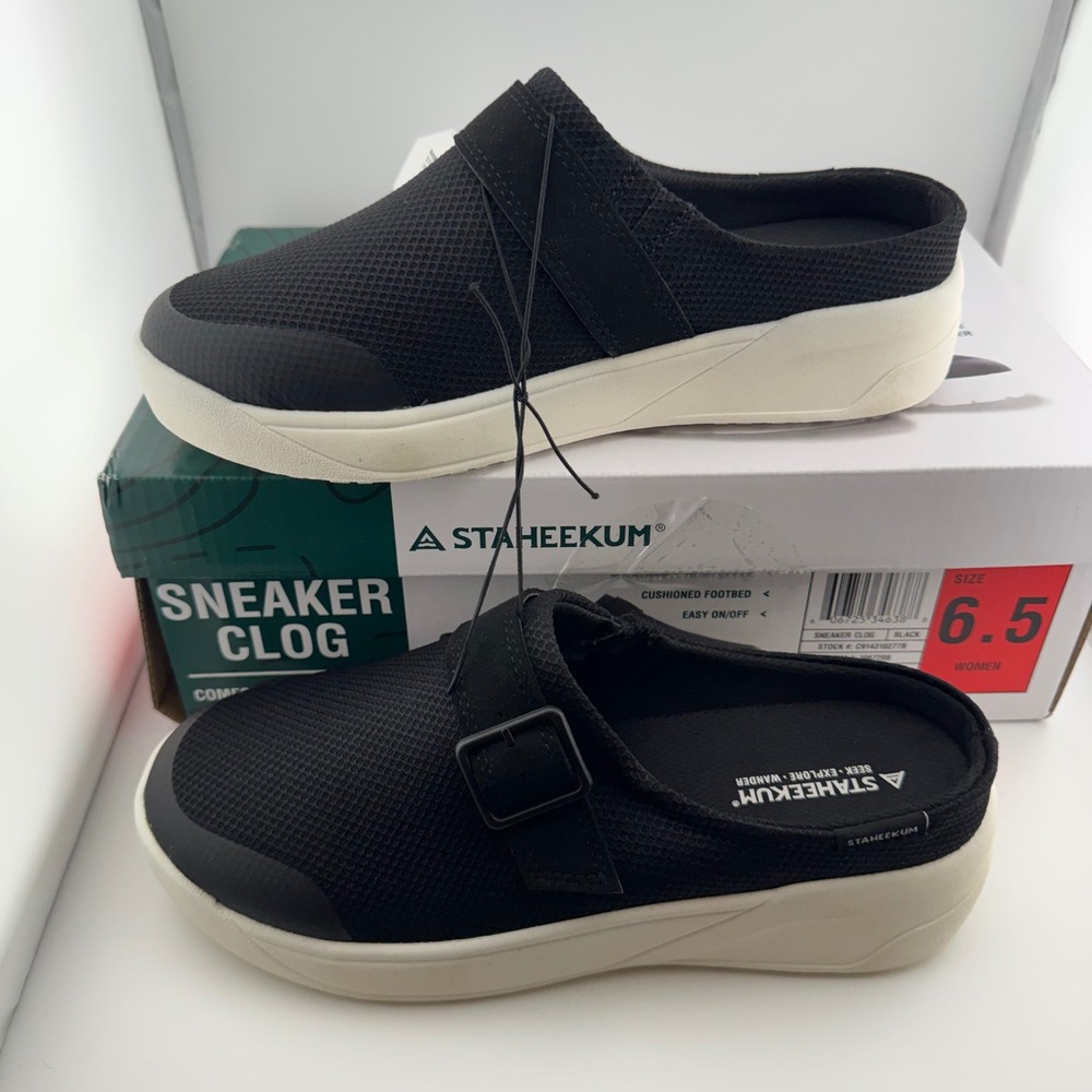 Staheekum Sneaker Clog Women 6.5 Black NWT Mesh Slip On Platform Mule C914310277